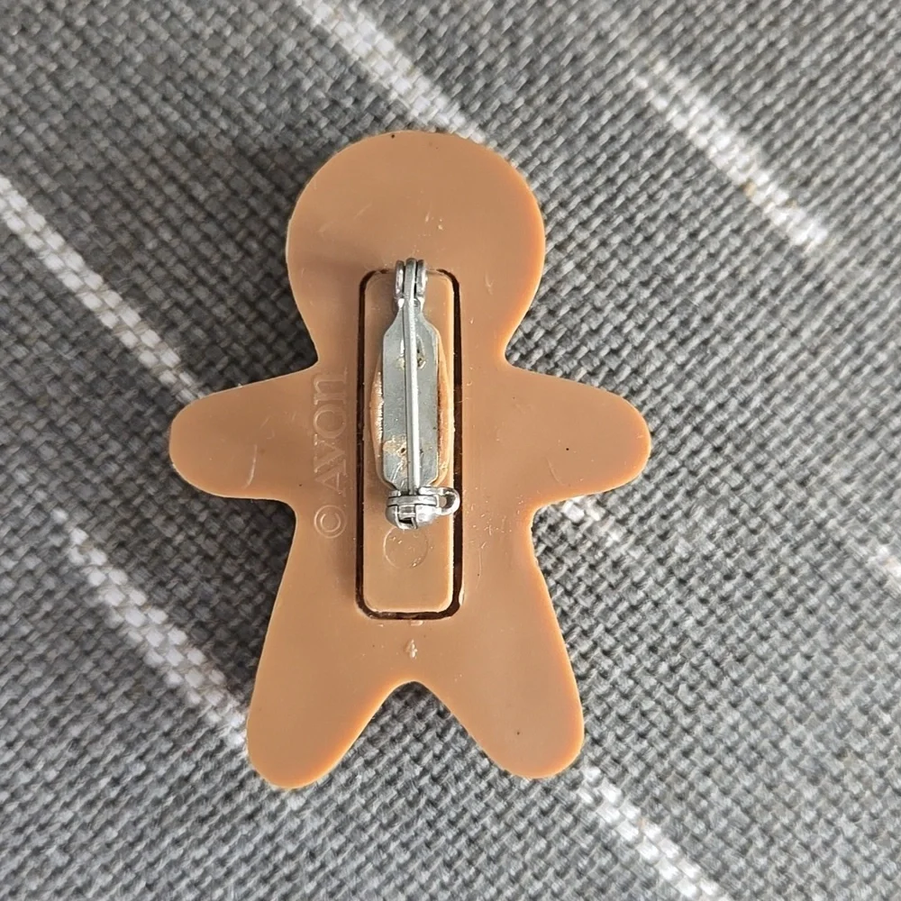 💫Vintage Avon Gingerbread Man Christmas Holiday Brooch Pin💫70s 80s